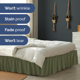 Wrinkle-resistant finish helps keep lines smooth after washing