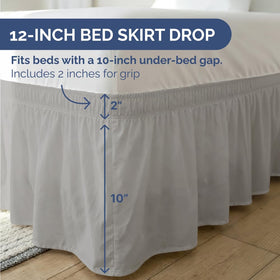 CGK Unlimited wrinkle-resistant bed skirt maintains a crisp, tailored look.
