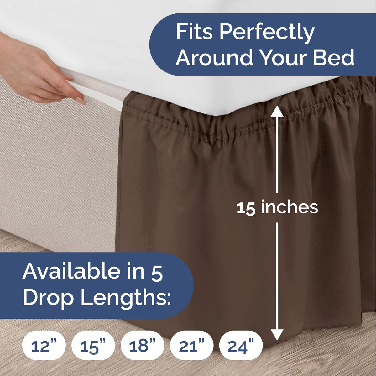 CGK Unlimited wrinkle-resistant fabric drapes neatly across the bed