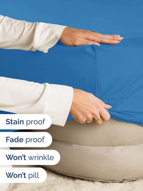 CGK Unlimited Royal Blue king sheet resists wrinkles for easy care.