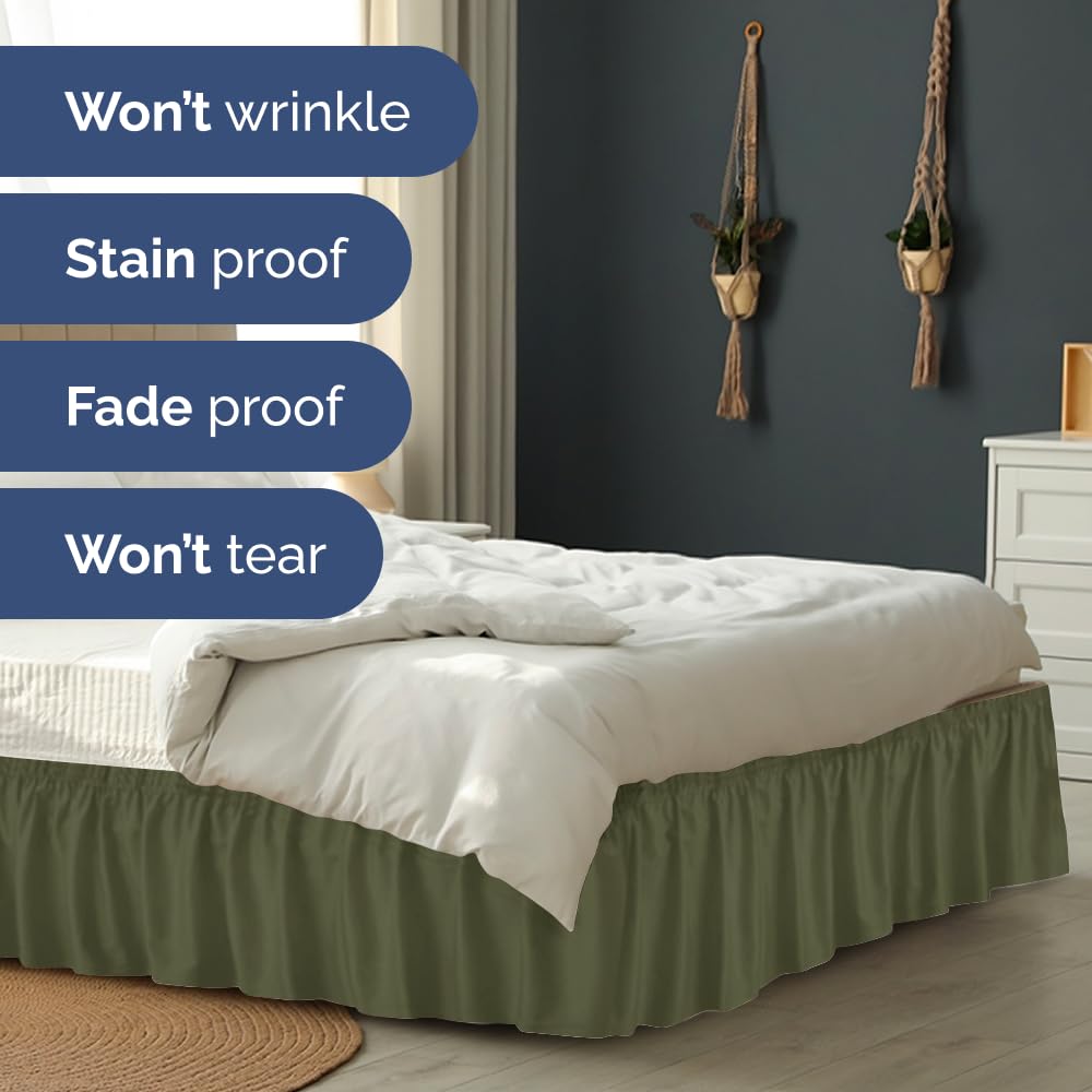 Wrinkle-resistant finish on CGK Unlimited bed skirt for easy care