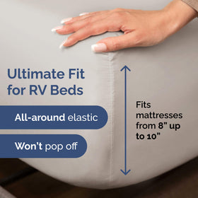 CGK Unlimited flat sheet spread neatly with generous drape on bed