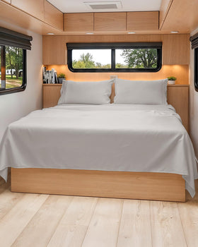 CGK Unlimited short queen pillowcase close-up showing ultra-soft, breathable fabric for RV travel