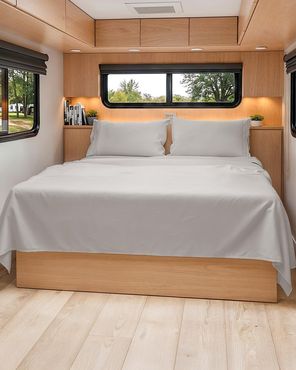 CGK Unlimited short queen pillowcase close-up showing ultra-soft, breathable fabric for RV travel