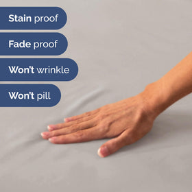 CGK Unlimited short queen sheets neatly folded suggesting easy maintenance