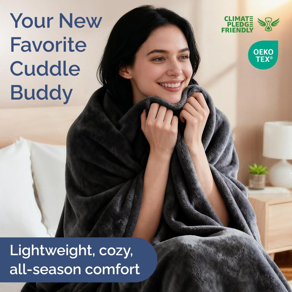CGK Unlimited all-season throw blanket delivers light warmth for year-round comfort.