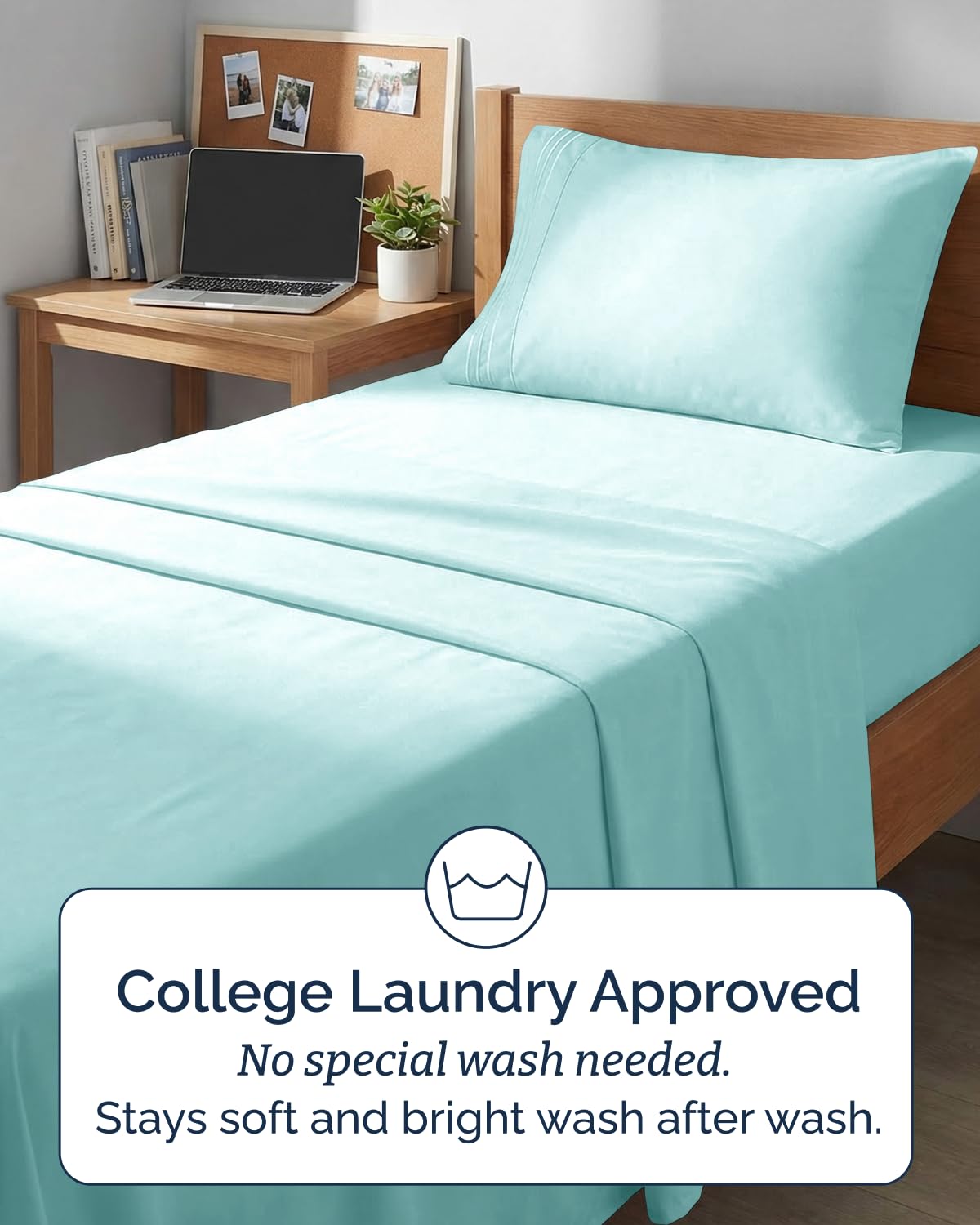 CGK Unlimited bedroom setup in spa-blue conveys hotel-luxury vibes.
