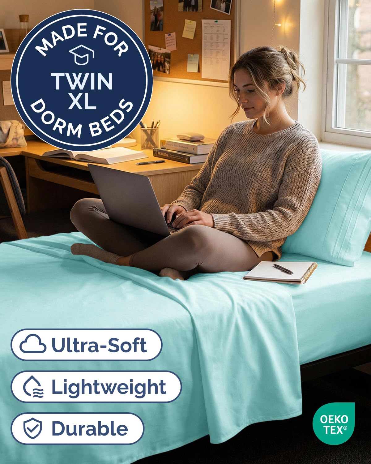 CGK Unlimited Twin XL flat sheet highlights breathable cooling and silky softness.