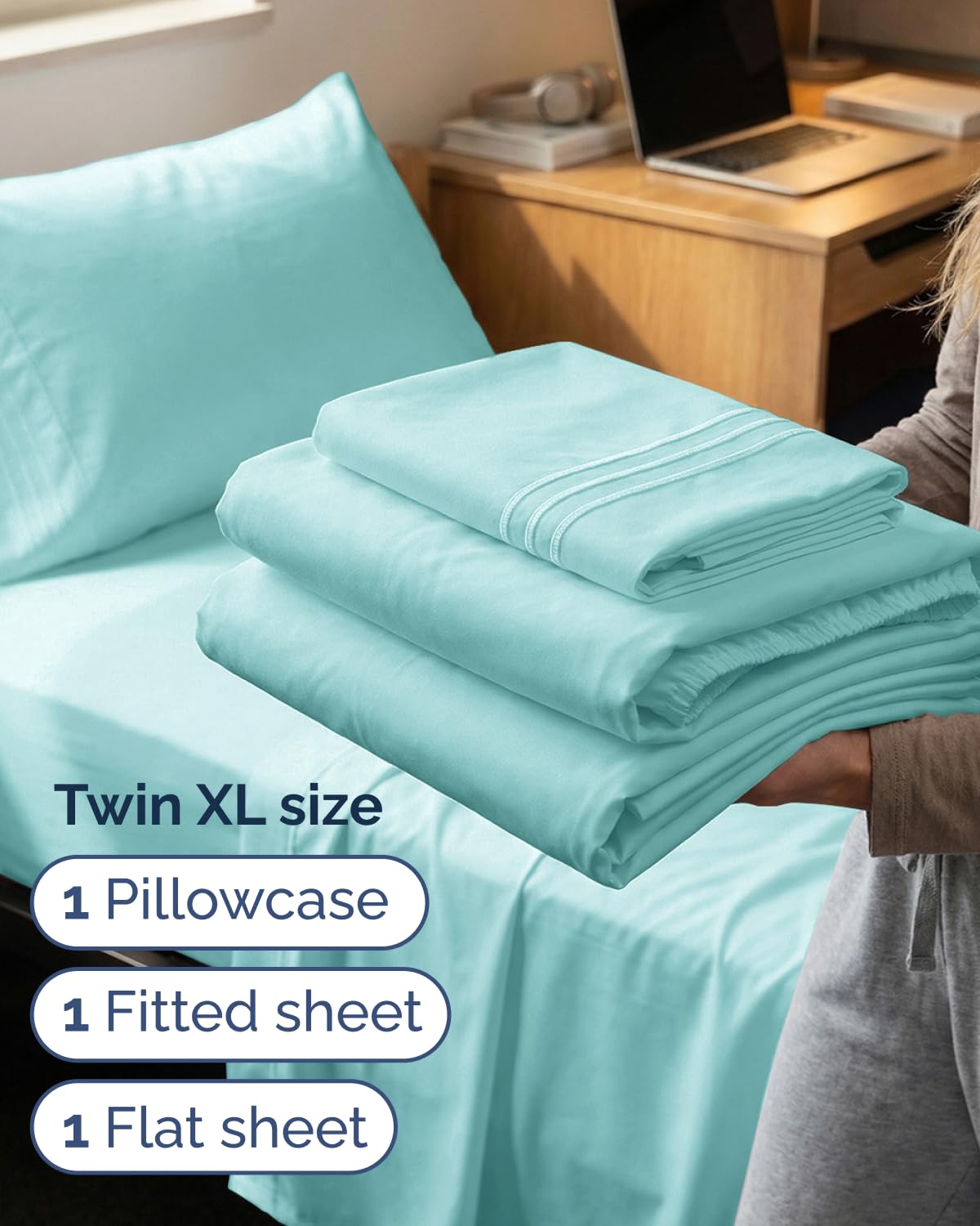 CGK Unlimited pillow case features easy fit and wrinkle resistance.