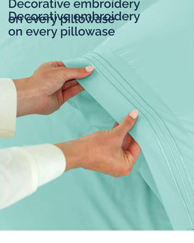 CGK Unlimited wrinkle-free feel for easy care and tidy linens.
