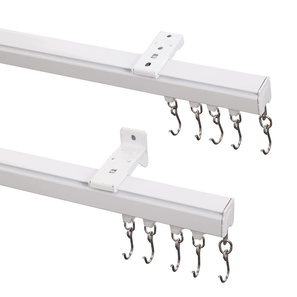 ChadMade ceiling track kit with hooks provides sturdy drapery support for living spaces.