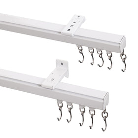 ChadMade ceiling track kit with hooks provides sturdy drapery support for living spaces.
