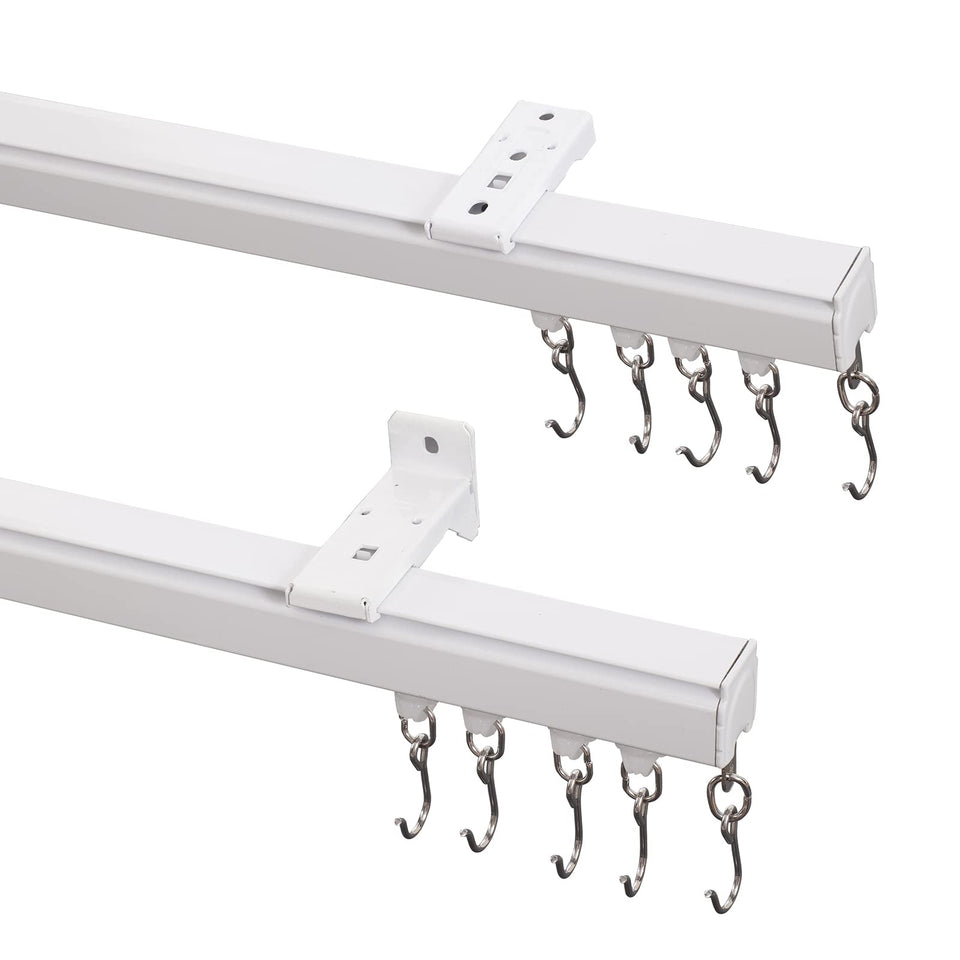 ChadMade ceiling track kit with hooks provides sturdy drapery support for living spaces.