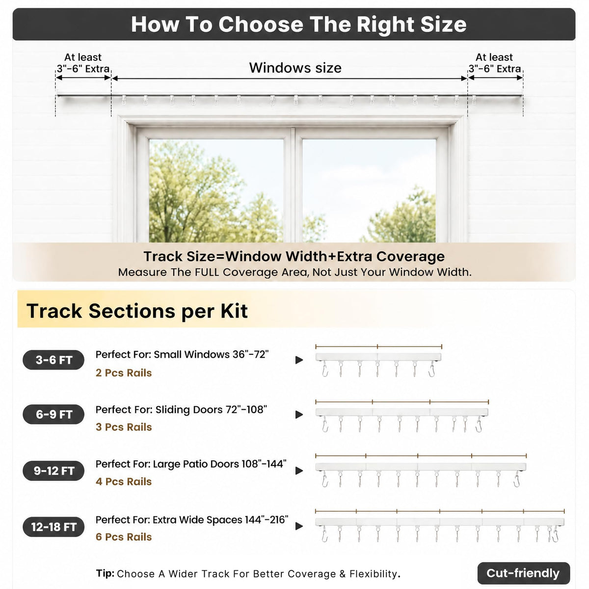 ChadMade ceiling track saw included for precise length adjustments.