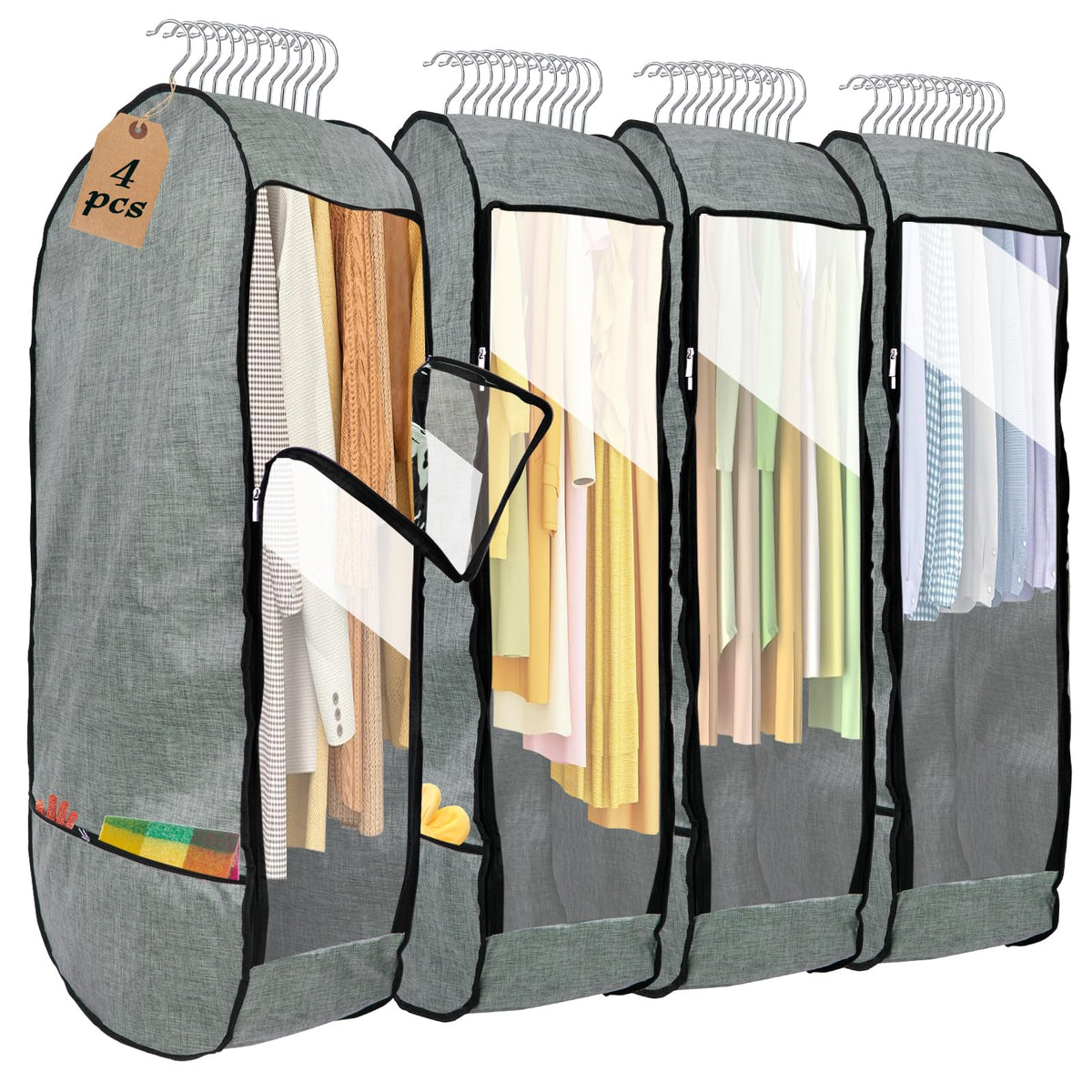 Chakera garment bag shows 10-inch gusset for extra storage.