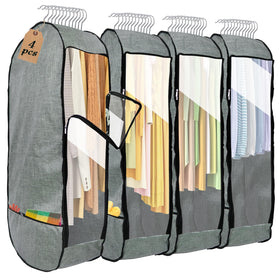 Chakera garment bag shows 10-inch gusset for extra storage.