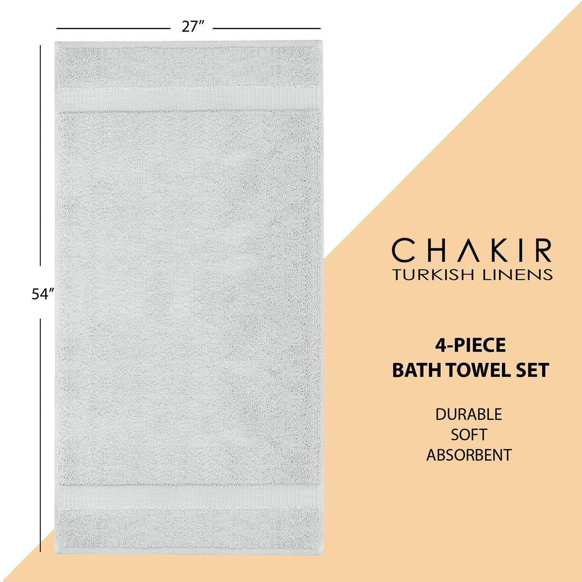 Chakir Turkish Linens 4-piece set, coordinated towels for easy refresh.