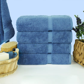 Chakir Turkish Linens 4-piece set laid flat to show generous 27x54 inch size.