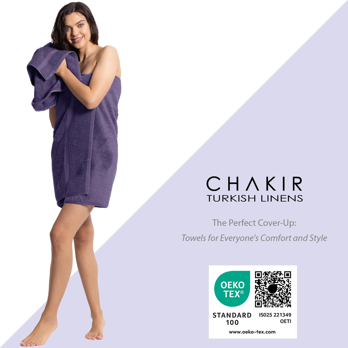 Chakir Turkish Linens 6pc towels set washcloths provide gentle cleansing and exfoliation for skin.