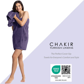 Chakir Turkish Linens 6pc towels set washcloths provide gentle cleansing and exfoliation for skin.