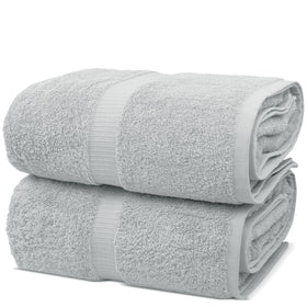 Chakir Turkish Linens bath sheet 35x70 inches in silver gray for luxurious absorbent comfort