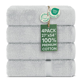 Chakir Turkish Linens bath towel in silver gray, plush and absorbent.