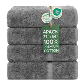 Chakir Turkish Linens gray towels, folded, showing soft luxury