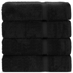 Chakir Turkish Linens bath towel set in black with spa-like comfort.