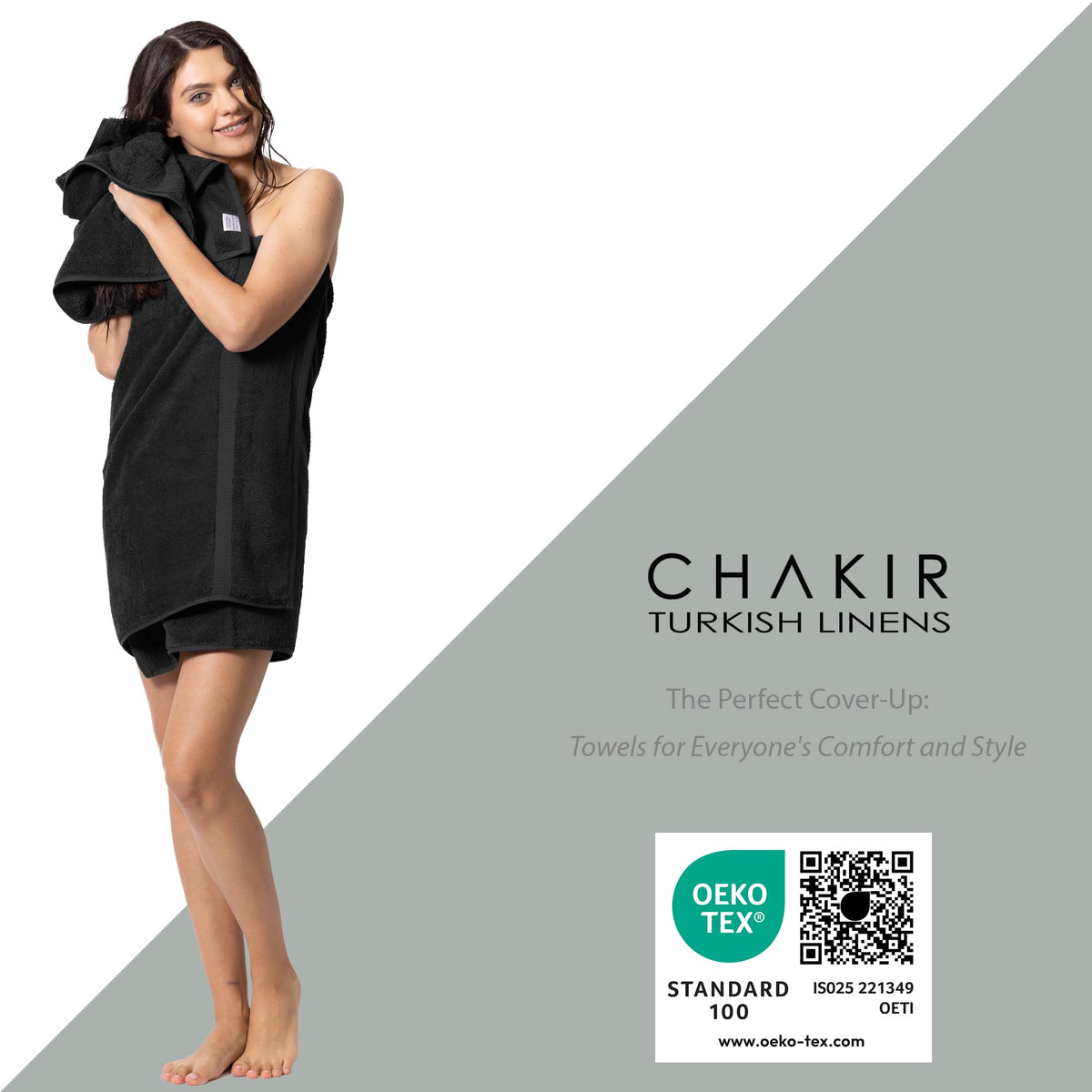 Chakir Turkish Linens bathroom scene highlights luxury towels for home spa.