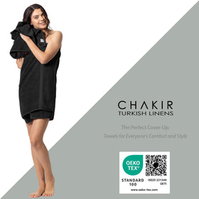 Chakir Turkish Linens bathroom scene highlights luxury towels for home spa.
