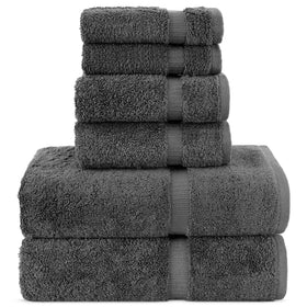 Chakir Turkish Linens dark gray 6-piece towel set ready for daily luxury and home spa.