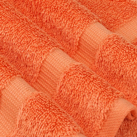 Chakir Turkish Linens coral towels set gift-ready packaging evokes present-ready luxury.