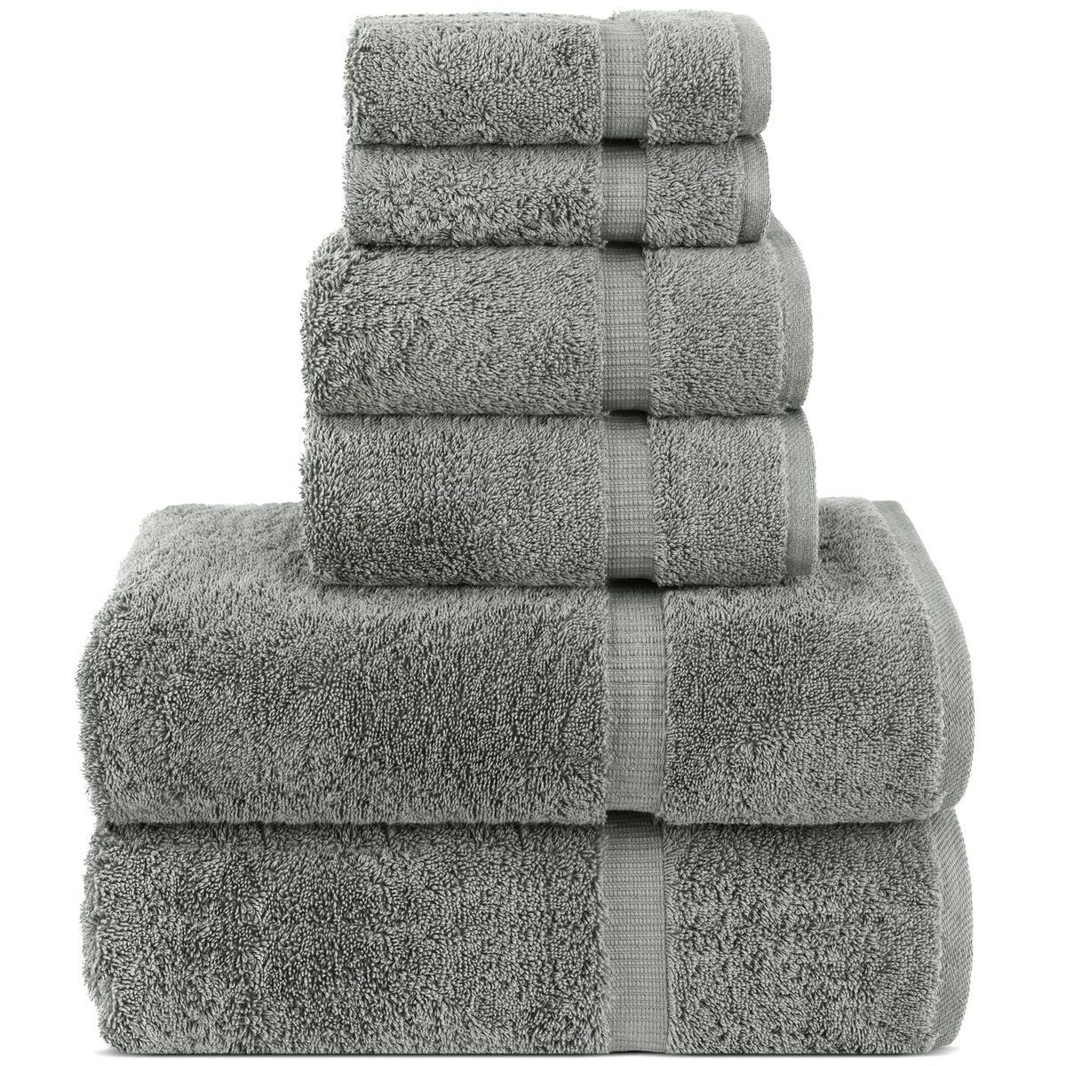 Chakir Turkish Linens gray bath towels 27x54 show plush softness and high absorbency.