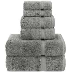 Chakir Turkish Linens gray bath towels 27x54 show plush softness and high absorbency.
