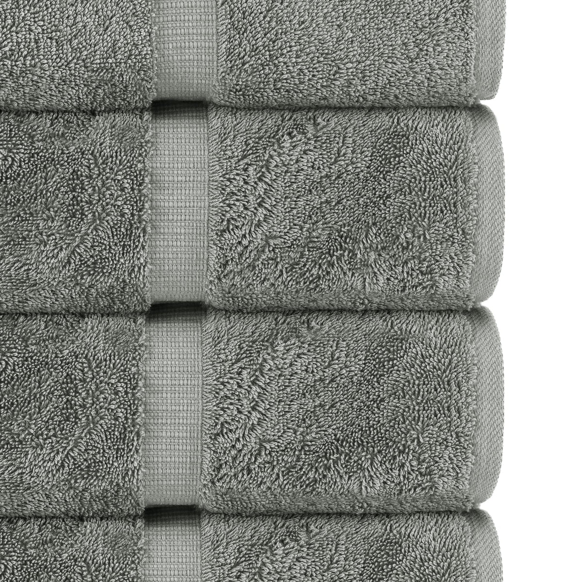 Chakir Turkish Linens gray double-stitched hem demonstrates durable construction.