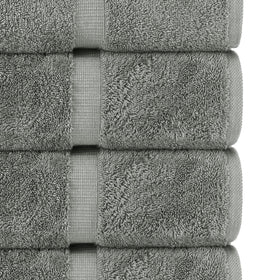 Chakir Turkish Linens gray double-stitched hem demonstrates durable construction.