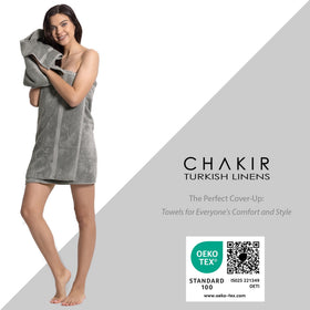 Chakir Turkish Linens gray washcloths 13x13 offer gentle cleansing.