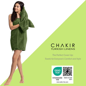 Chakir Turkish Linens two-piece bath sheet set ready for family use.