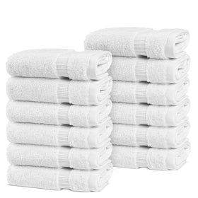 Chakir Turkish Linens washcloths flat lay shows 13x13 inch size for everyday use