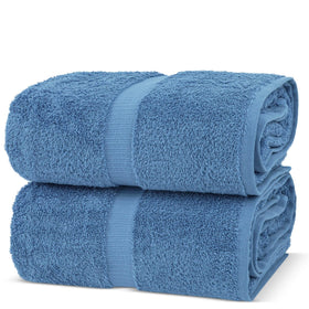 Chakir Turkish Linens wedgewood bath sheet folded, showcasing premium softness.