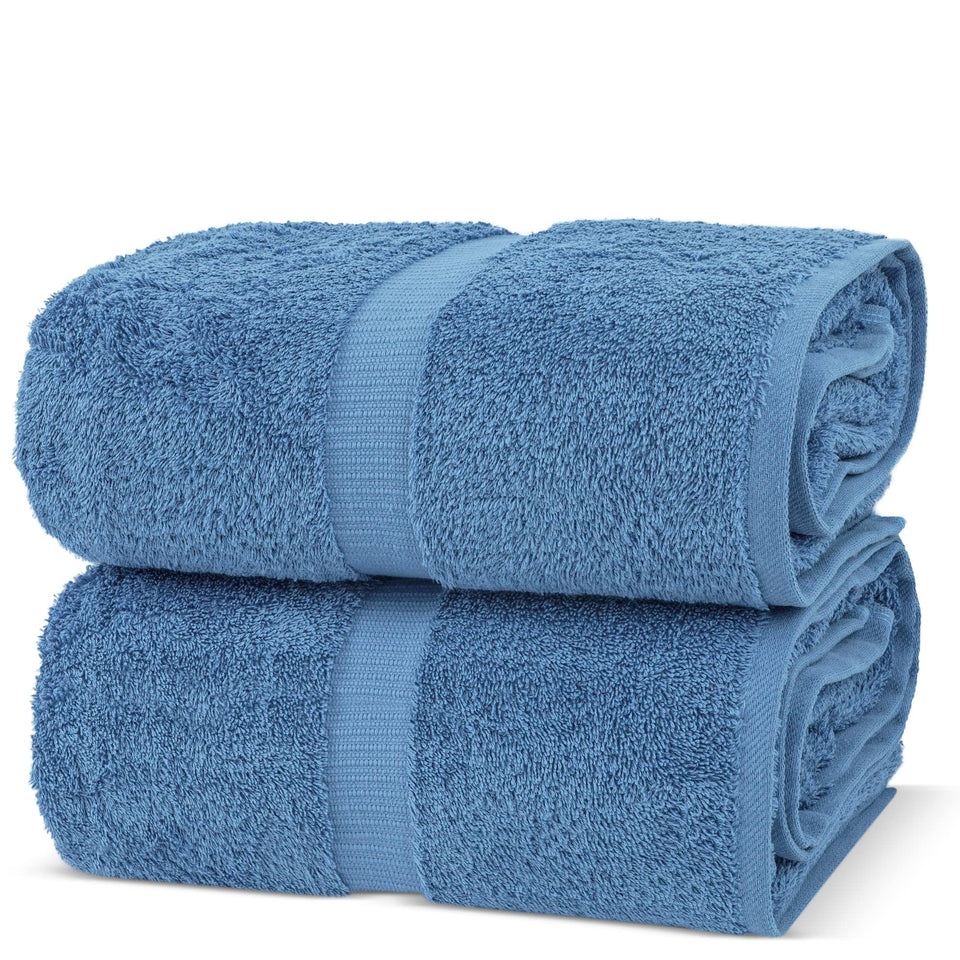 Chakir Turkish Linens wedgewood bath sheet folded, showcasing premium softness.