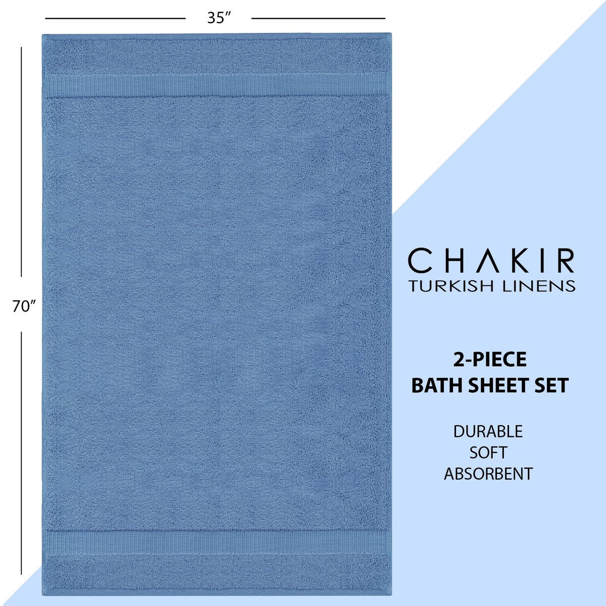 Chakir Turkish Linens wedgewood shade complements modern bathrooms.