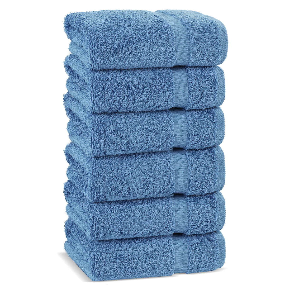 Chakir Turkish Linens wedgewood towel close-up showing plush texture and absorbent surface.