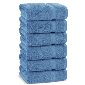 Chakir Turkish Linens wedgewood towel close-up showing plush texture and absorbent surface.