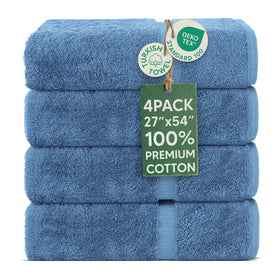Chakir Turkish Linens wedgewood towels folded to reveal plush softness and premium texture.