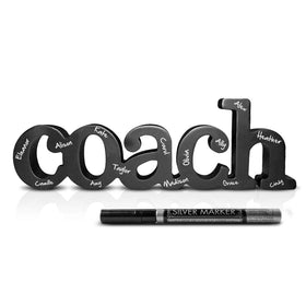 ChalkTalkSPORTS coach word sign wood with pen for autographs and team pride