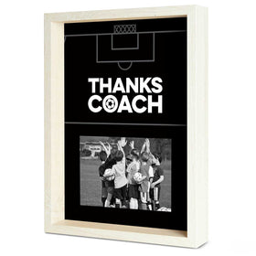 ChalkTalkSPORTS soccer coach frame on a desk with a signed 4x6 photo