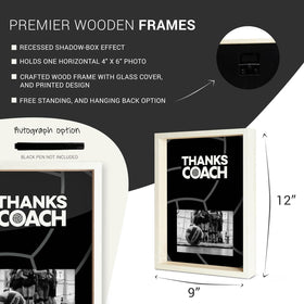 ChalkTalkSPORTS volleyball coach frame mounted on wall for keepsakes.