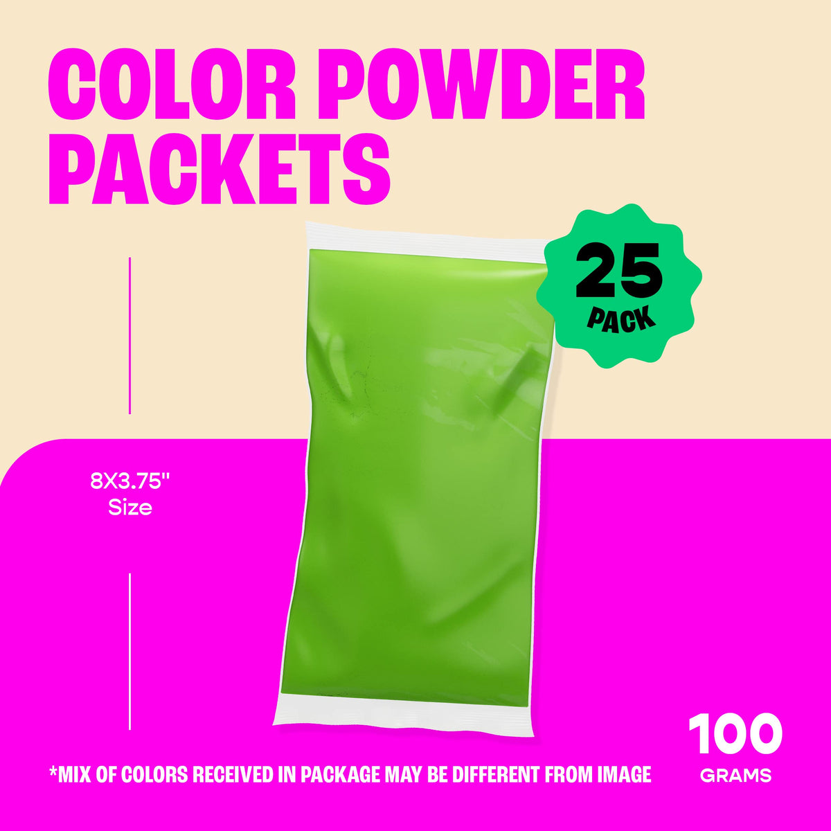 Chameleon Colors 100g yellow powder packet brightening outdoor events