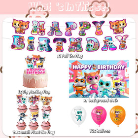 CHAMPBULL Super Kitties backdrop creates a photo-friendly party stage